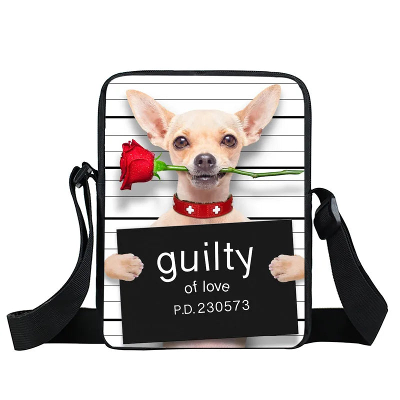 Funny Bad Puppy Dog Messenger Bag Women Handbags Pet Dog Ladies Crossbody Bag