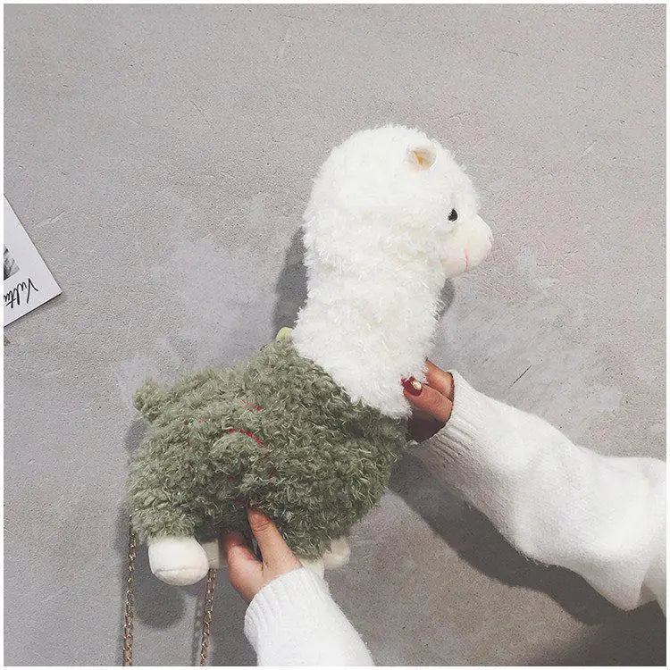 Funny Alpaca Plush Messenger Bag for Women Girls