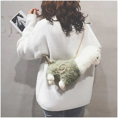 Funny Alpaca Plush Messenger Bag for Women Girls