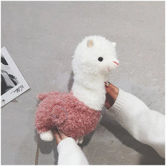 Funny Alpaca Plush Messenger Bag for Women Girls