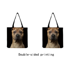 Funny Cat And Dog Print Tote Bag Eco Friendly Portable Shopper Bag