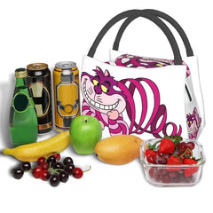 Funny Cheshires Cat Lunch Bag Insulated Cooler Tote for Women Work Picnic