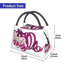 Funny Cheshires Cat Lunch Bag Insulated Cooler Tote for Women Work Picnic