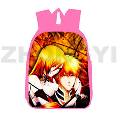 Bleach Anime 3D Backpack Pink Canvas Bag for Women Kids School Waterproof