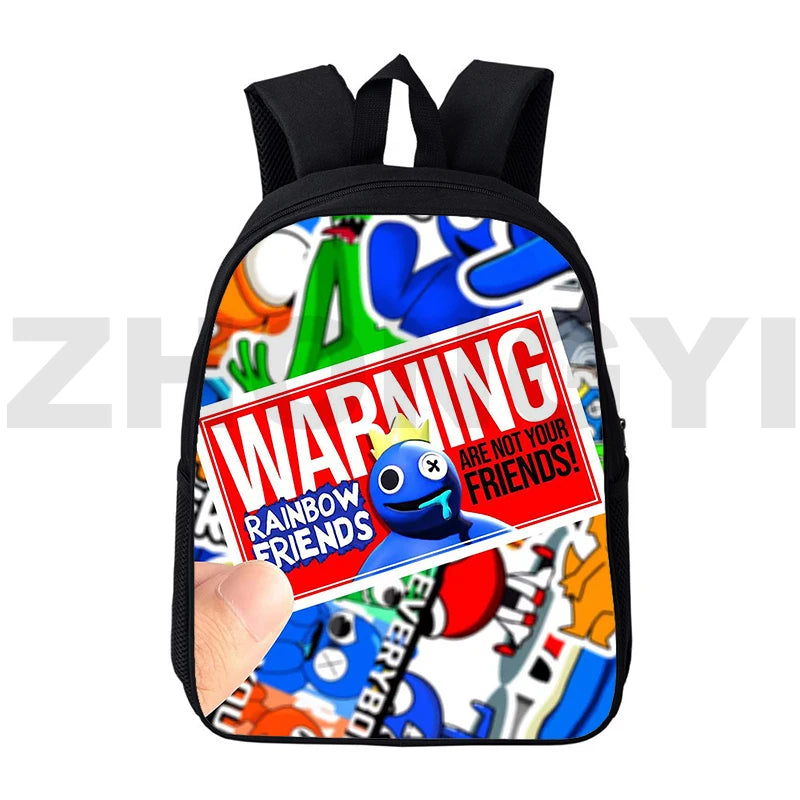 Funny Rainbow 3D Print Backpack College Anime Laptop 12/16 Inch Canvas
