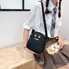 Funny Ghost Face Crossbody Bag Women Girls Nylon Harajuku Shoulder Messenger