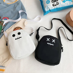 Funny Ghost Face Crossbody Bag Women Girls Nylon Harajuku Shoulder Messenger