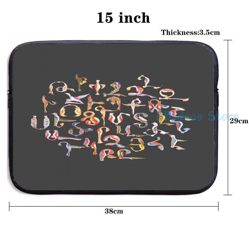 Armenian Birds Alphabet USB Charge Backpack Men Women Travel Laptop Bag