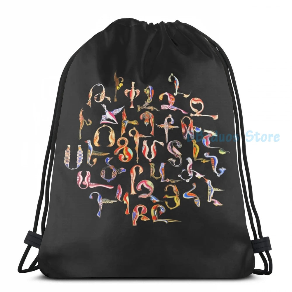 Armenian Birds Alphabet USB Charge Backpack Men Women Travel Laptop Bag