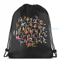 Armenian Birds Alphabet USB Charge Backpack Men Women Travel Laptop Bag