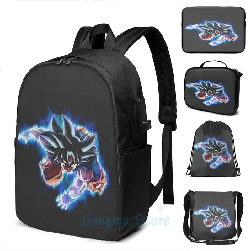 Goku Mastered Ultra Instinct USB Charge Backpack Men School Bags Women Bag