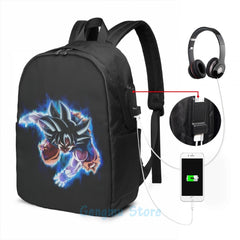 Goku Mastered Ultra Instinct USB Charge Backpack Men School Bags Women Bag