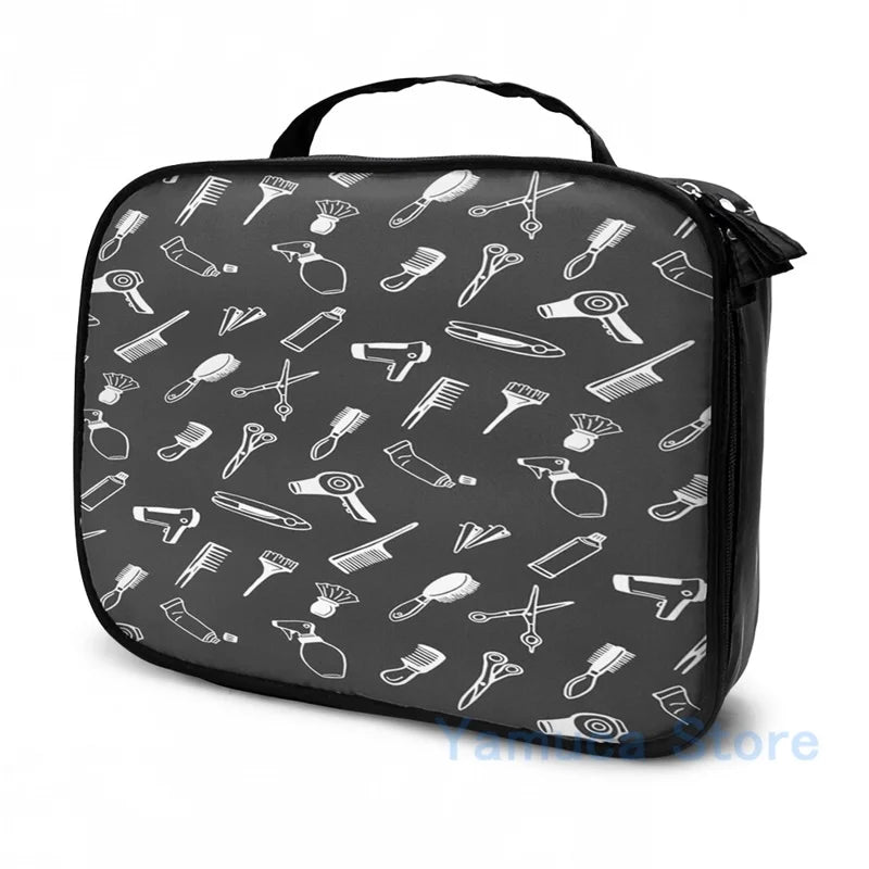 Funny Hairdresser Theme USB Backpack School Travel Bag