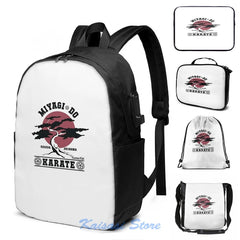 Karate Kid Miyagi Do USB Charge Backpack Men Women School Travel Laptop Bag