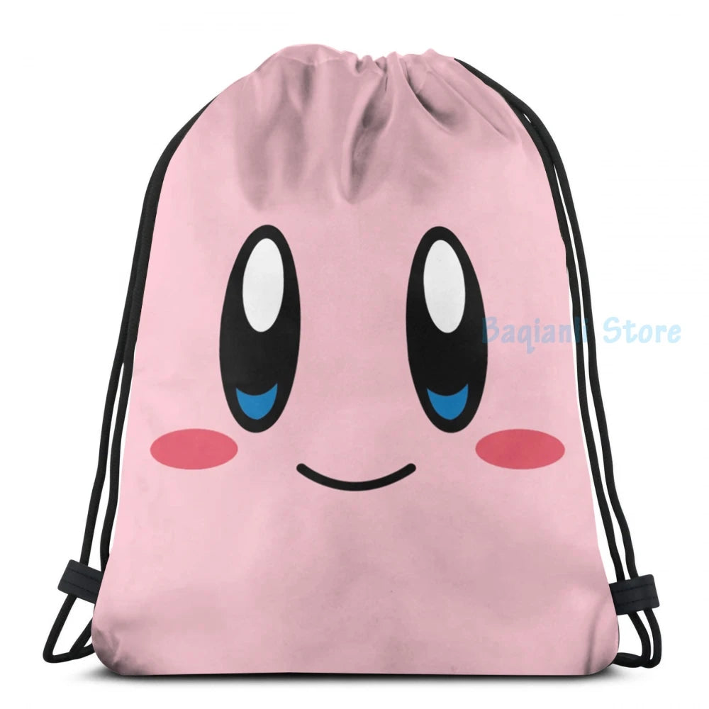 Kirbys Face USB Charge Backpack Men Women Travel Laptop Bag