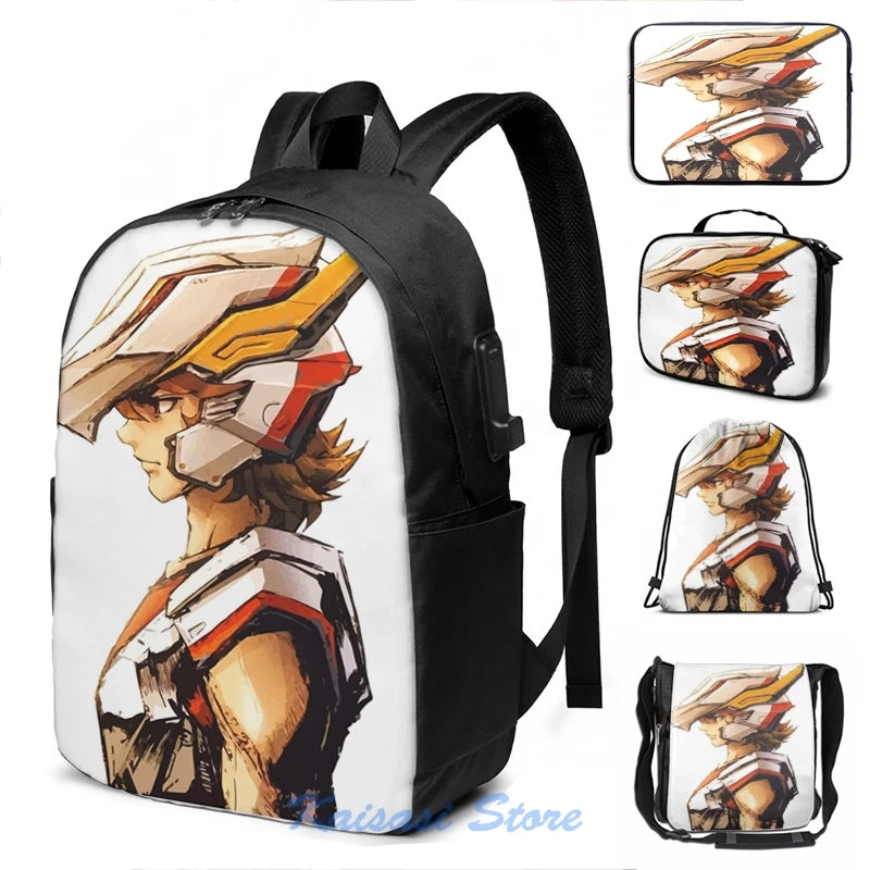 Funny Knights of the Zodiac Saint Seya USB Charge Backpack