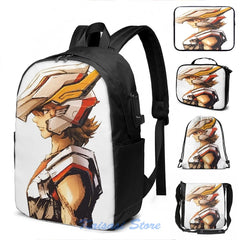 Funny Knights of the Zodiac Saint Seya USB Charge Backpack