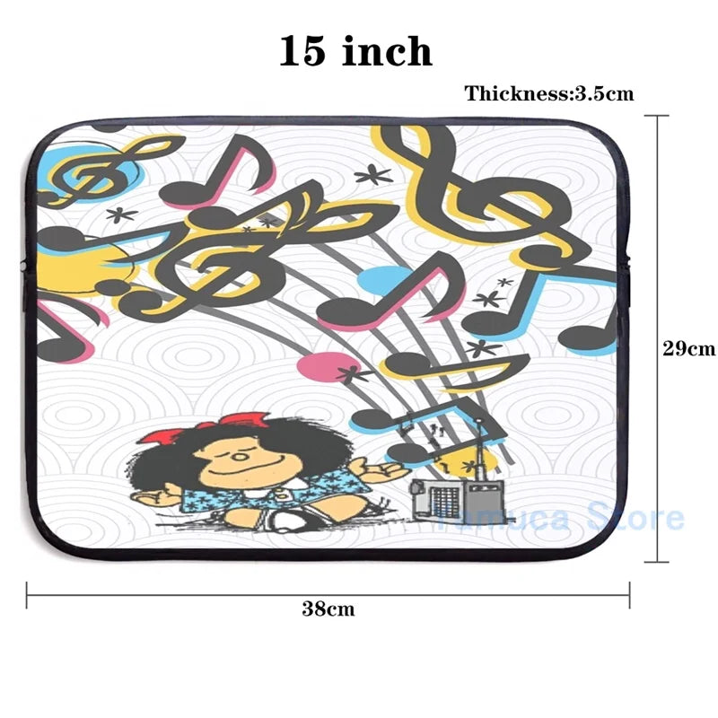 Mafalda Music Vintage USB Charge Backpack Men Women School Bag Travel Laptop Bag