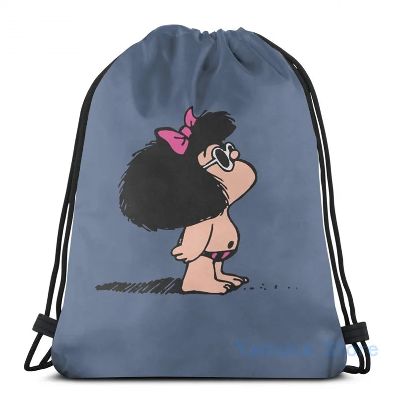 Mafalda Graphic Print Swimsuit USB Charge Backpack
