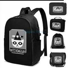 Funny Graphic Print NITW - Witch USB Charge Backpack Men Women Travel Laptop Bag