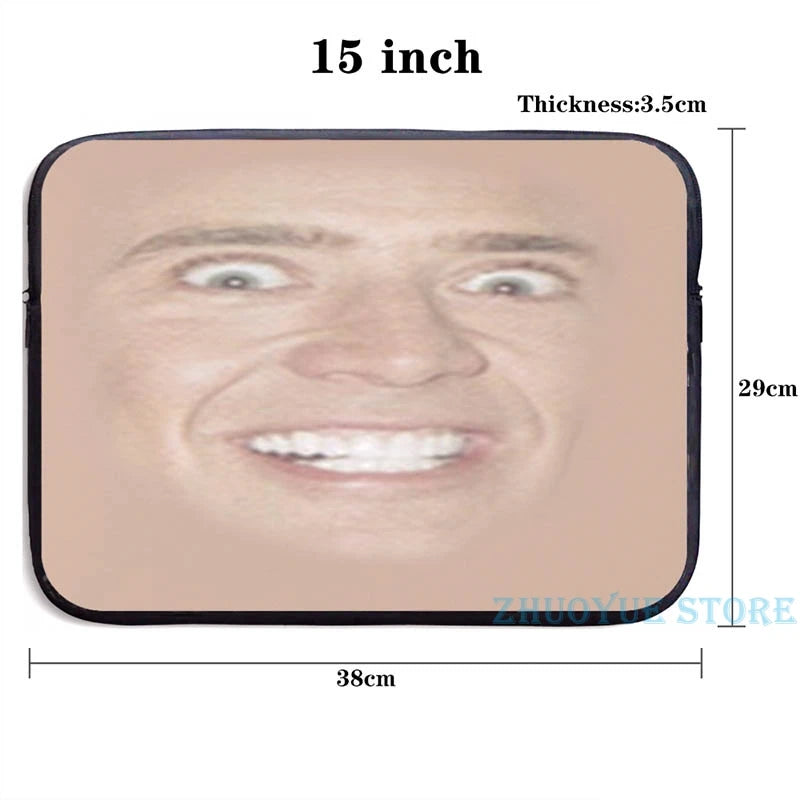 Funny Nicholas Cage Face Pattern USB Charge Backpack Men Women Travel Laptop Bag