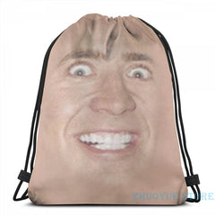 Funny Nicholas Cage Face Pattern USB Charge Backpack Men Women Travel Laptop Bag