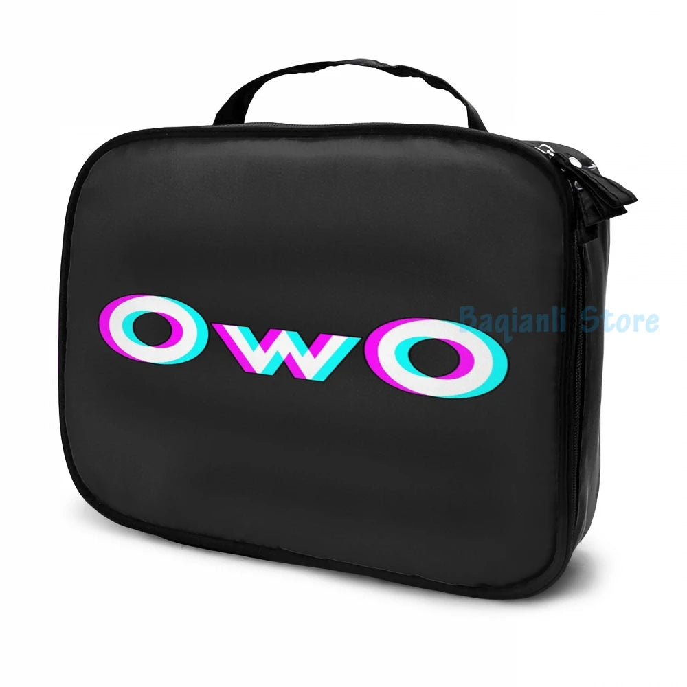 Funny OwO Anime Meme USB Charge Backpack - Vaporwave Graphic Print