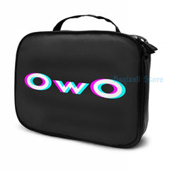 Funny OwO Anime Meme USB Charge Backpack - Vaporwave Graphic Print