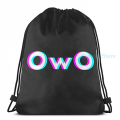 Funny OwO Anime Meme USB Charge Backpack - Vaporwave Graphic Print