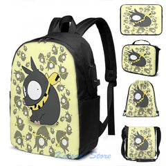 Ranma 1 2 Ryoga the Pig USB Charge Backpack School Travel Laptop Bag