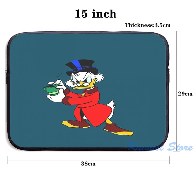 USB Charge Backpack Scrooge McDuck Print Travel Laptop Bag