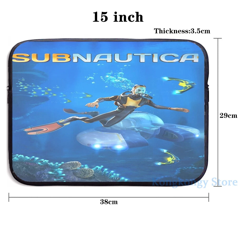 Subnautica Game Cover USB Charge Backpack School Travel Laptop Bag