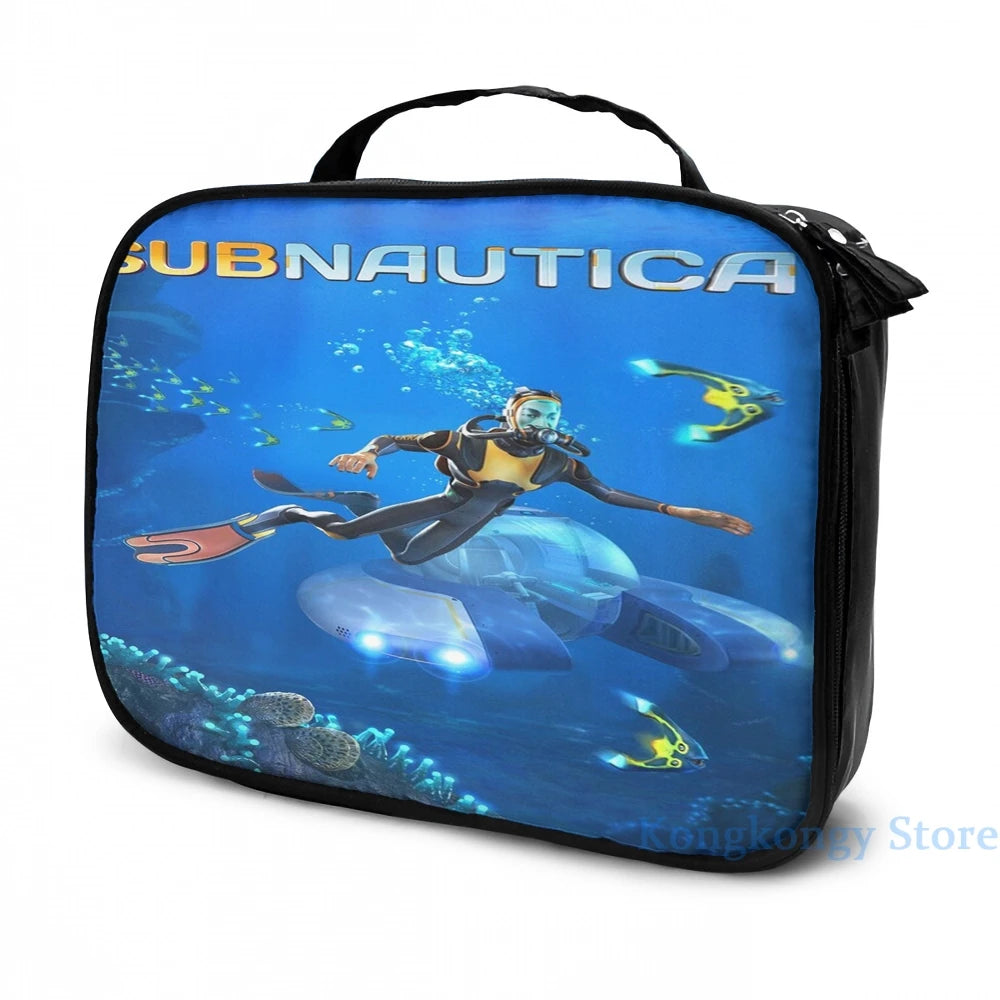 Subnautica Game Cover USB Charge Backpack School Travel Laptop Bag