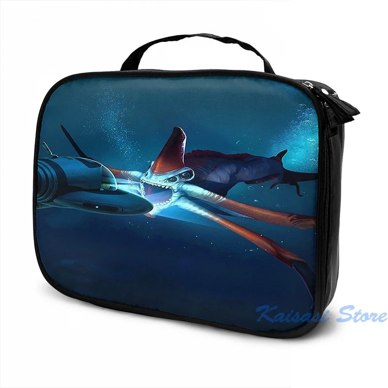 Subnautica Sea Monster USB Charge Backpack, Men Women Travel Laptop Bag