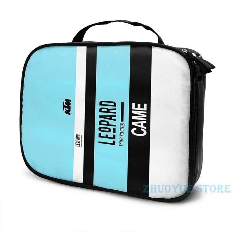 Funny Leopard Racing Backpack USB Charge School Travel Laptop Bag