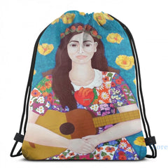 Graphic print Violeta Parra USB Charge Backpack men School bags Women bag