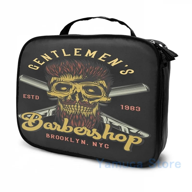 Barber Shop USB Charge Backpack Men Women Travel Laptop Bag