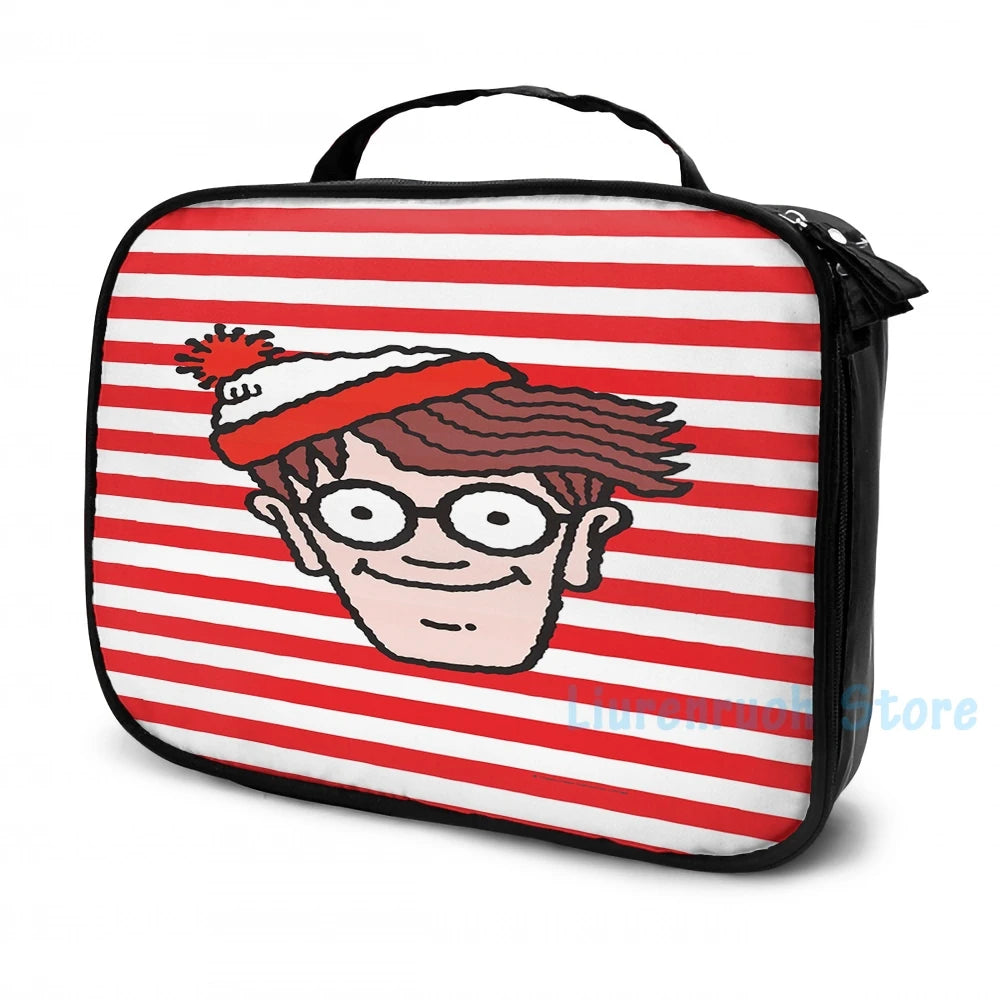 Where's Waldo Face USB Charge Backpack School Bag