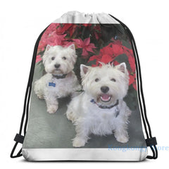 Funny Westie Christmas USB Charge Backpack School Travel Laptop Bag