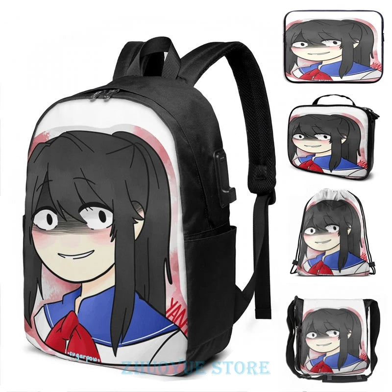 Yandere-chan USB Charge Backpack - Yandere Simulator School Bag