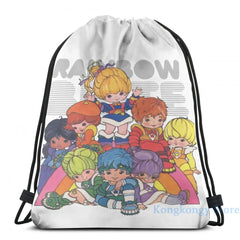 Rainbow Brite USB Charge Backpack Men Women Travel Laptop Bag