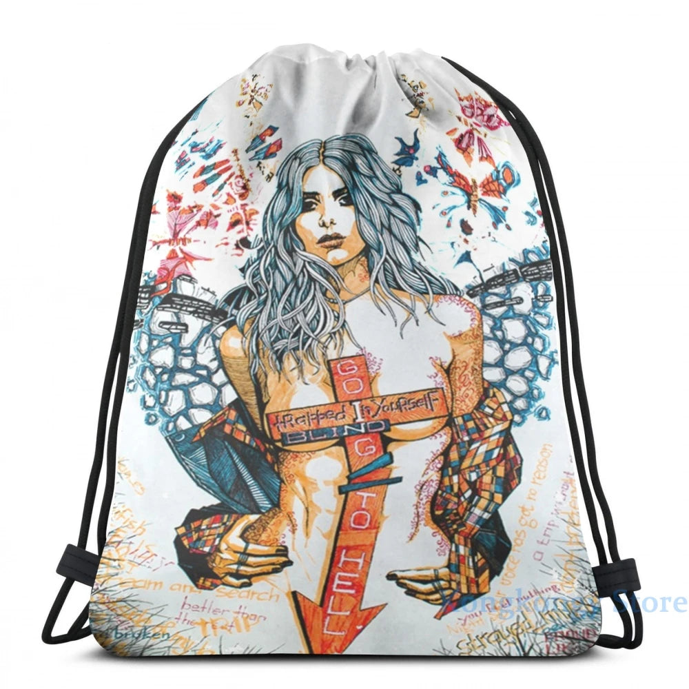 Funny Graphic Pretty Reckless USB Charge Backpack Men Women Travel Laptop Bag