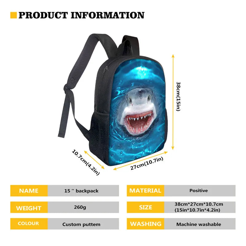 Funny Sloth Print Schoolbag for Kids, Teen Backpack for Boys/Girls
