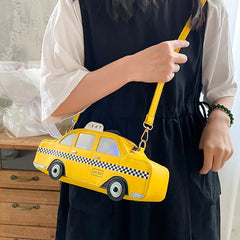 Funny York Taxi Crossbody Bag Car Shaped Shoulder Handbag Harajuku Tote