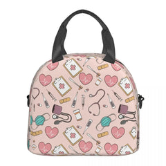 Funny Nurse Insulated Lunch Bag for Women Waterproof Nursing Cooler