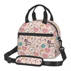 Funny Nurse Insulated Lunch Bag for Women Waterproof Nursing Cooler