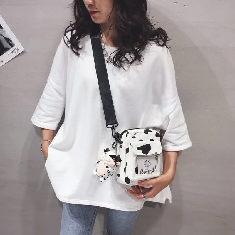 Funny Personality Cow Dots Women's Crossbody Bag for Shopping