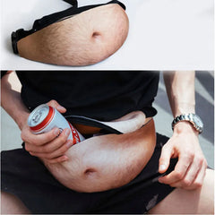 Funny Pop Dad Bod Money Belt Bag Men Travel Bags Flesh Fanny Pack