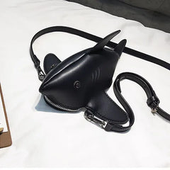 Funny Shark Shaped Women Shoulder Messenger Bag PU leather Phone Bag