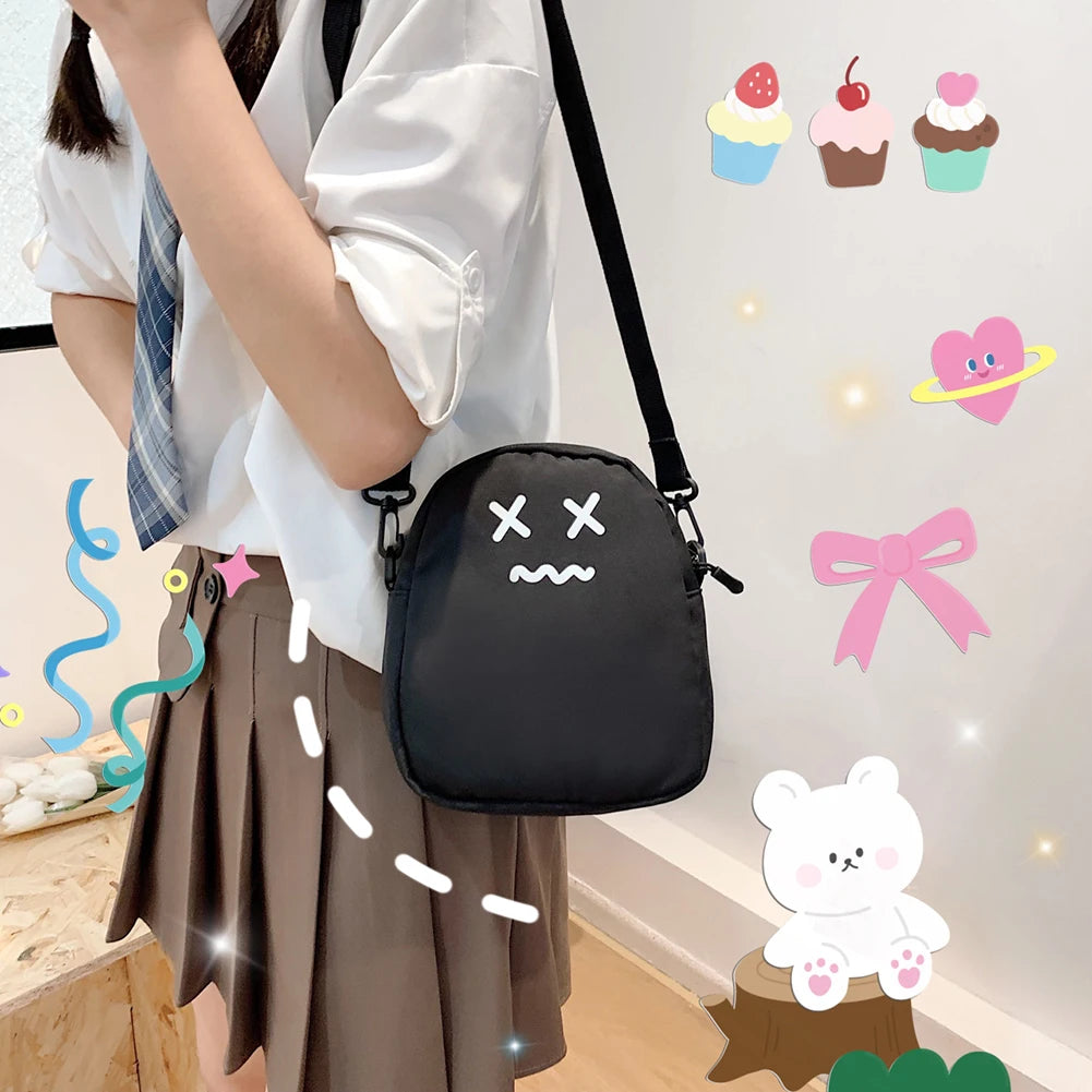 Funny Shoulder Bag Women Nylon Ghost Crossbody Bags Cartoon Harajuku